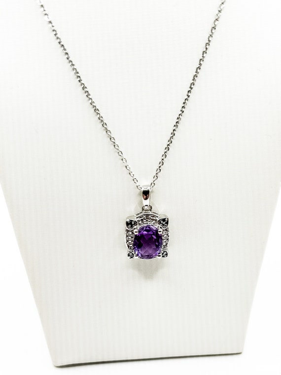 Sterling Silver Amethyst Necklace - image 1