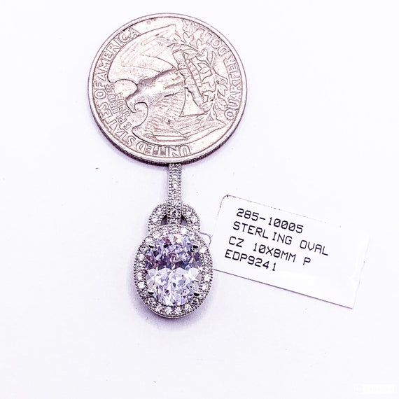 Sterling Silver Cubic Zirconia Pendant - image 1