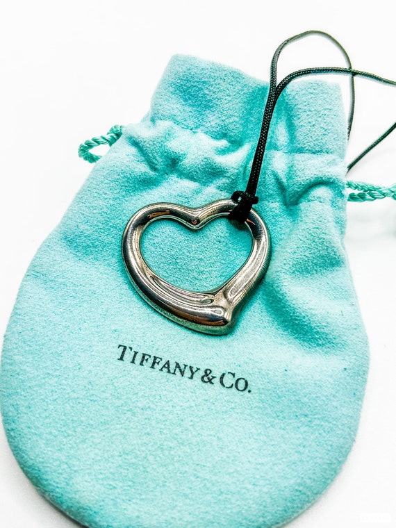 Tiffany and Co. Elsa Peretti Pave Diamond Open Heart Necklace in Platinum  For Sale at 1stDibs | tiffany open heart necklace meaning, tiffany elsa  peretti open heart necklace, tiffany pave heart necklace