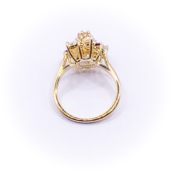 Vintage Pear Shape Diamonds and Sapphires 14k Yel… - image 3
