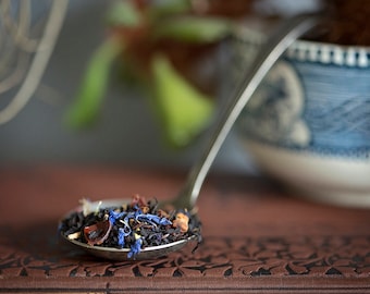 Blind Bat - Earl Grey Tea | small batch loose leaf teas by Morbid CuriosiTEA | blood orange - rose hip - hibiscus - vanilla - cornflower