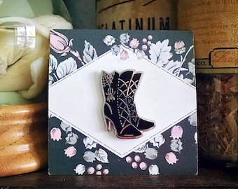 Witch Boots Enamel Pin | witchs boot | Victorian Gothic | witchy esoteric occult coven | witches sabbath | spider spiderweb | Pickety Witch