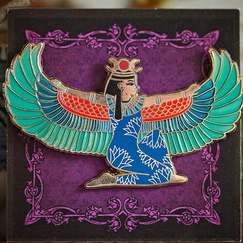 Winged Isis Egyptian Goddess of Magic Enamel Pin Gold Plated Etsy