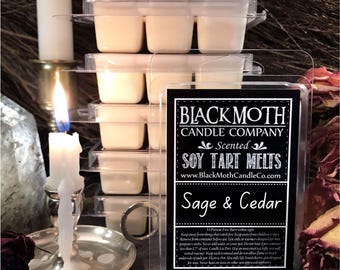 Sage & Cedar Scented Soy Wax Tart Melts | highly scented warmer home fragrance | woody cypress eucalyptus