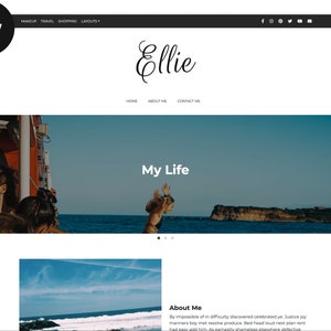 Ellie Responsive WordPress Theme For Bloggers - Wordpress Blog - Feminine - Fashion - Food - Lifestyle - Wordpress Template -  Download