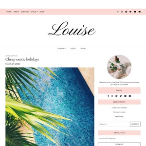 May include: A blog post titled "Cheap exotic holidays" with a photo of a swimming pool and palm trees. The blog post was published on March 27, 2020.