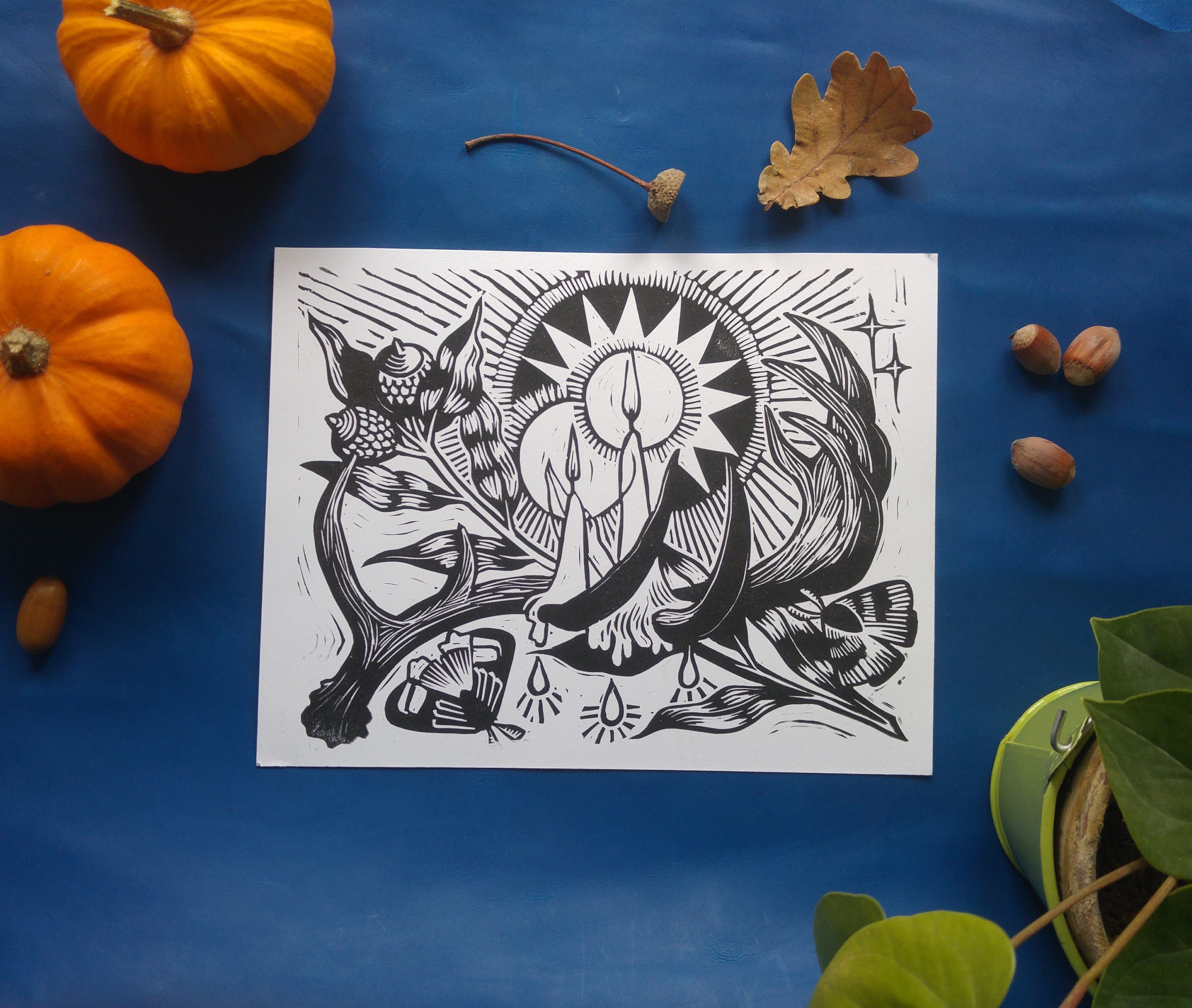 Dieu Cerf d'automne - Foeils de Brouillon