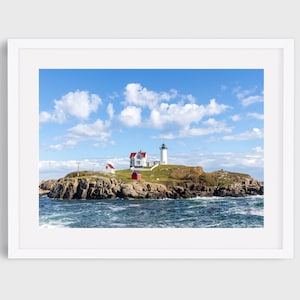 New England Photography, Maine Lighthouse, Travel Photography, Nubble Lighthouse, Lighthouse Photo, Maine Print, Coast of Maine