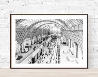 Fine Art Paris Photography, Musee D'Orsay, Paris Home Decor, Paris Wall Art, Travel Fine Art Photograph, Paris black white, Large Wall Art