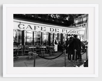 Paris Photography - Cafe De Flore, Saint-Germain, Paris Home Decor, Paris Wall Art, Travel Fine Art Photograph, Paris Cafe Photo