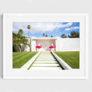Palm Springs Print, Dekoracja Mid Century Modern, Dom w Palm Springs, Zdjęcie architektury pustyni, Podróże po Kalifornii, Dekoracja domu w stylu retro