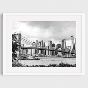 New York Photography, Manhattan, Downtown NYC Skyline, New York City, NYC, Brooklyn Bridge and Carousel,  New York City Gift, New York decor