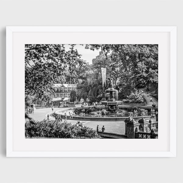 Central Park Photo, Bethesda Fountain Print, Black and White New York Photography - New York City, NYC, Manhattan