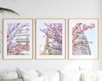 Muro de la Galería de París, Fotografía de París, Flores de cerezo de París, Fotografía de viajes, Colección de fotografía de bellas artes de París, Torre Eiffel
