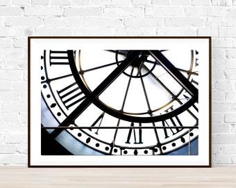 Paris Photography, Musee D'Orsay Clock, Paris Clock Photo, Paris Home Decor, Paris Wall Art, Travel Fine Art Photograph, Paris black white