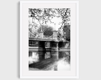 Boston Photography, Boston Public Garden, Boston Commons, Travel Photography, Bridge Print, Beacon Hill, Historic Boston, Boston Art Decor