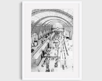 Paris Photography, Musee D'Orsay, Paris Home Decor, Paris Wall Art, Travel Fine Art Photograph, Paris black white, Large Wall Art
