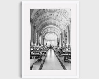 Boston Public Library Photo, Boston Photography, Library Print, Travel Photography, Boston, Boston print, library wall art