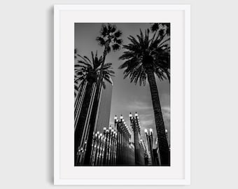 Los Angeles Landscape - black and white Photograph - LACMA, LA Iconic Photography, California Wall Art Print, Fine Art Print