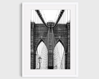 New York Photography - Brooklyn Bridge Photo, New York City, NYC, Black and White, New York City Gift, City Print, City Art, New York Wall