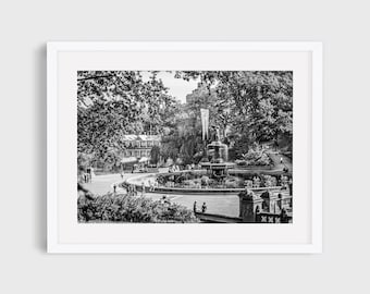 Central Park Photo, Bethesda Fountain Print, Black and White New York Photography - New York City, NYC, Manhattan