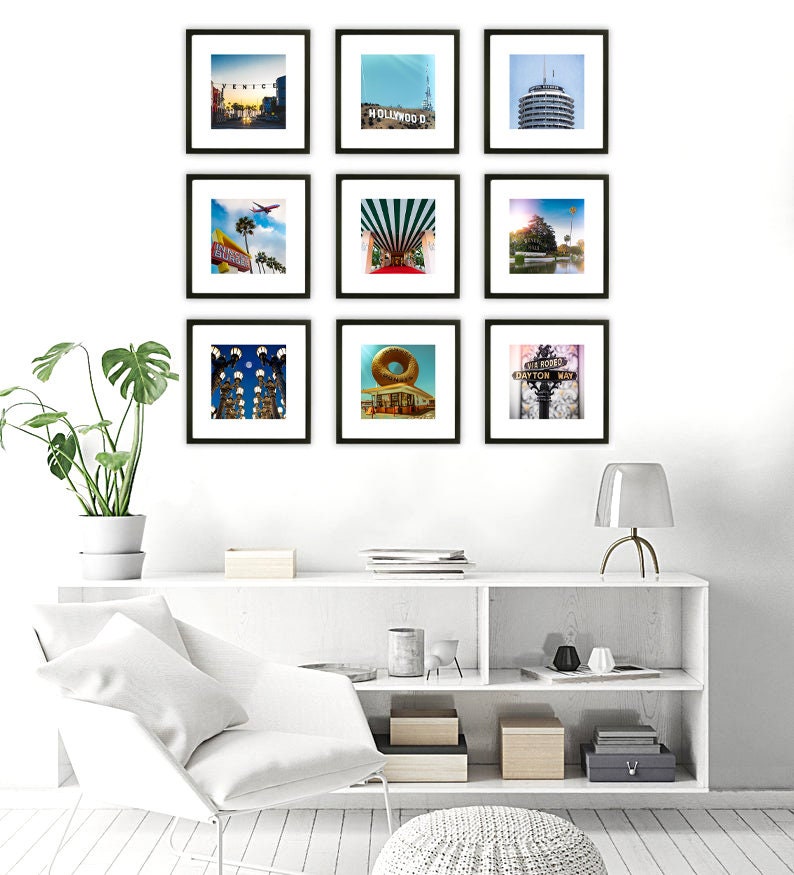 Hollywood Wall Art Set Los Angeles Gallery Wall Square Etsy