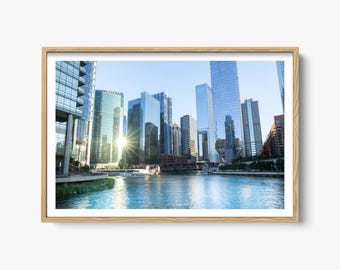 Chicago Druck, Waterfront Fotografie, City Street Art, Chicago River Druck, Chicago Architektur, Chicago Loop Wanddekoration, Wahrzeichen