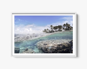 Fine Art Beach Photography, Coastal Ocean Palm Trees, Beach Decor, Tropical Beach Print, Fine Art Ocean Photography, Summer Home Decor