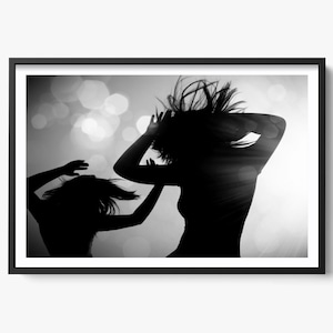 Fine Art Photography Print, Black and White Girls Dancing Photo, Lifestyle Home Decor, Adventure Photo, Dancing Wall Art, Whimsical Decor