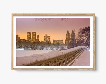 Fine Art New York Fotografie, Central Park Wandkunst, Bow Bridge NYC, Fine Art Manhattan Wohnkultur, New York City Skyline