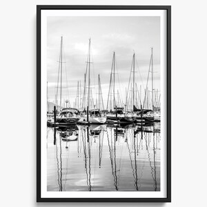 Impression Sausalito - Photographie de la région de la baie - Coucher de soleil sur le port, photographie de bateau, décoration d&#39;intérieur au bord de l&#39;eau, photographie de San Francisco, impression d&#39;art