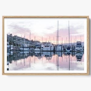 Photographie de Sausalito - impression de la région de la baie - coucher de soleil sur le port - photographie au bord de l&#39;eau, impression San Francisco, décoration de bateau, impression d&#39;art