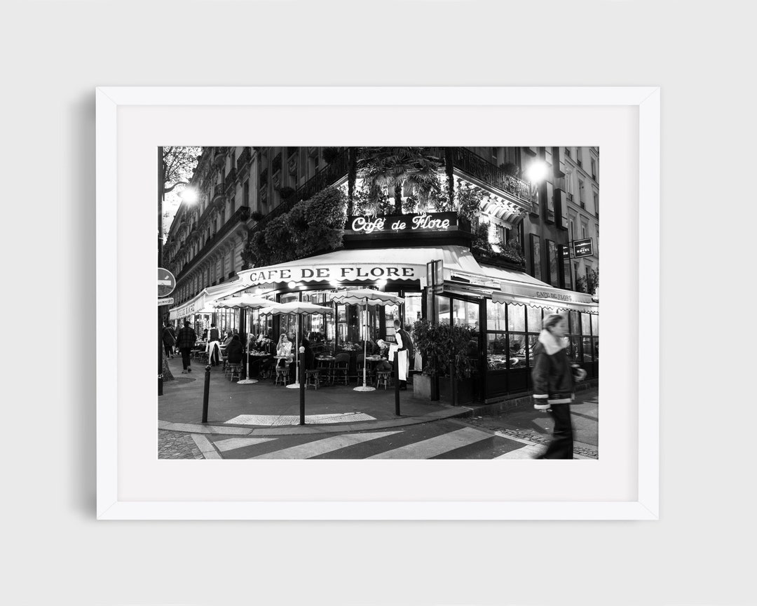 Paris Photography Cafe De Flore, Saintgermain, Paris Home Decor, Paris