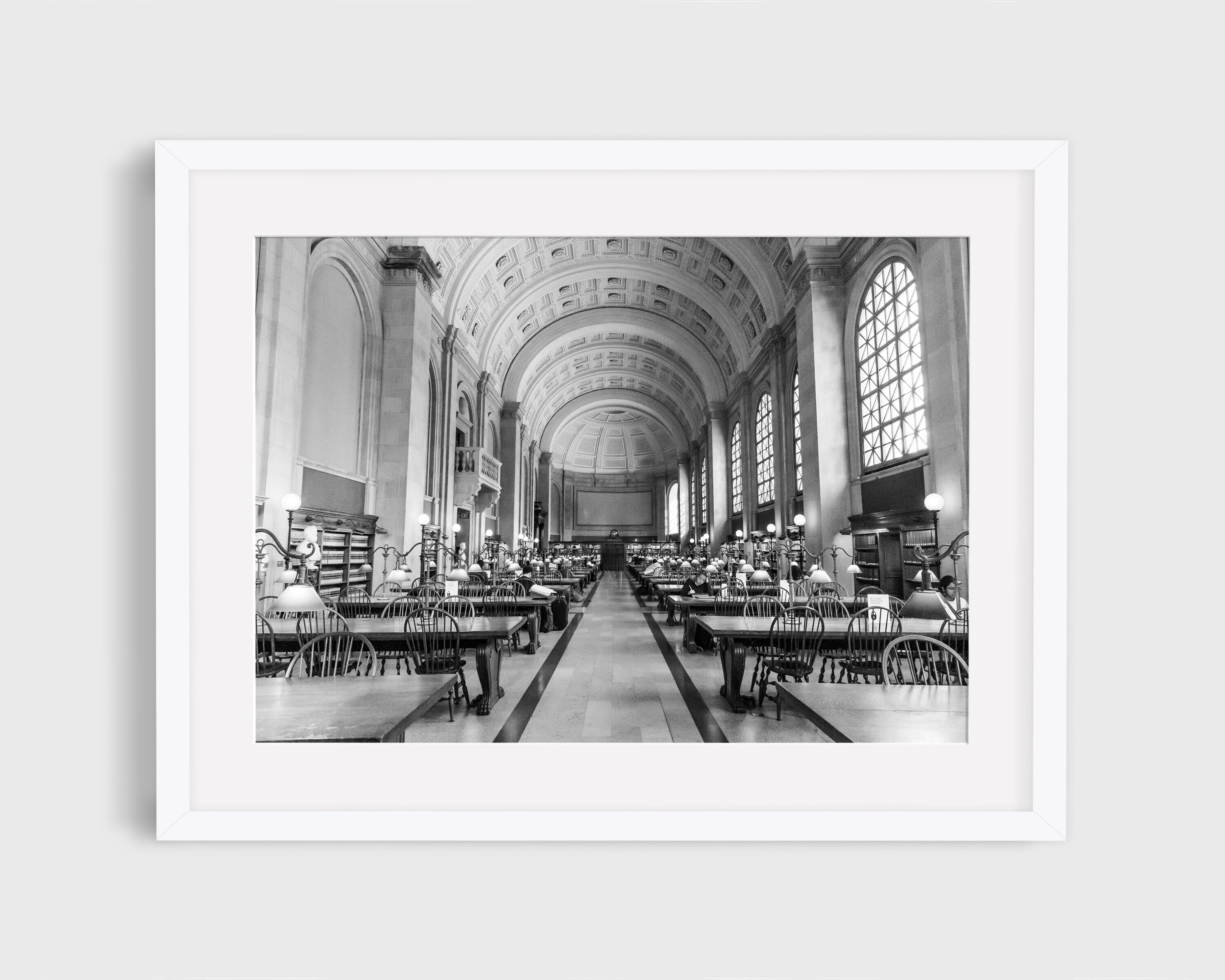 Boston Public Library Photo, Boston Photography, Library Print, Travel Photography, Boston, Boston print, library wall art
