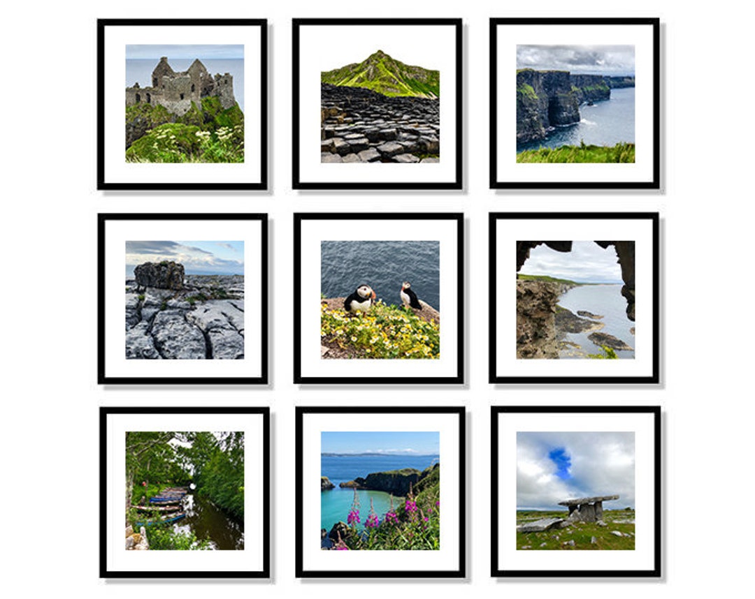 Ireland Wall Art Set, Irish Photo Prints, Square Prints, Counryside