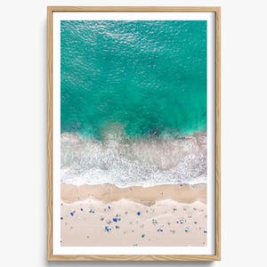 Luftbild Strand Druck, Strand Fotografie, Kalifornien Küsten Ozean Wandkunst, Los Angeles, Santa Monica, großes Strandfoto, Küstendekor