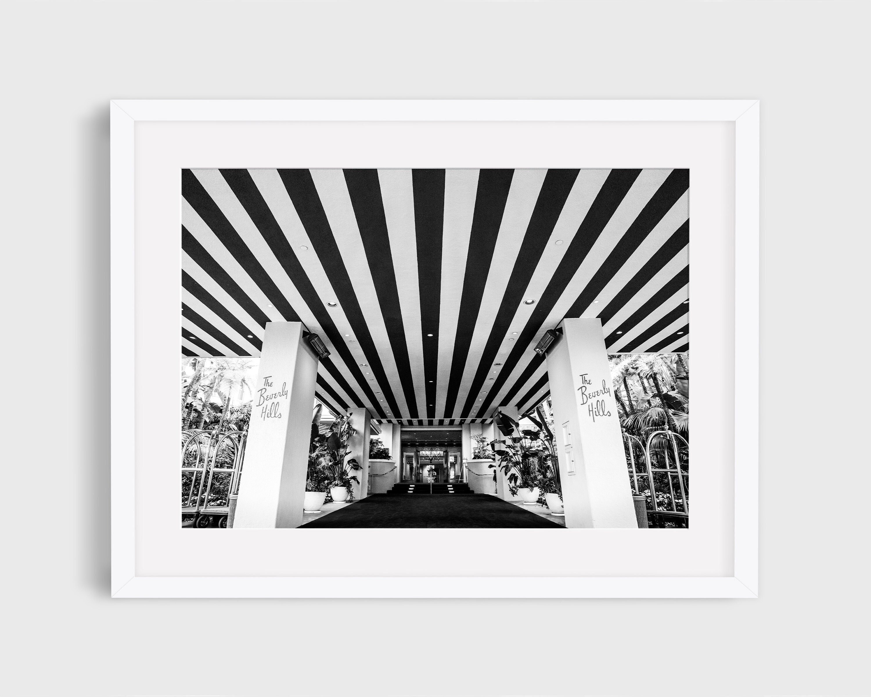 Beverly Hills Hotel - black and white Photograph - Los Angeles Iconic Photography, California Wall Art Print, Fine Art Print