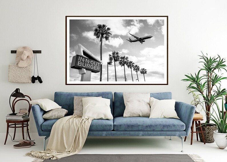 Black and White Los Angeles Innout Burger Print Wall Art Etsy