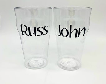 Plastic Pilsner Beer Glass, Personalized Pilsner Glass, Plastic Beer Glass, Personalized Beer Glass