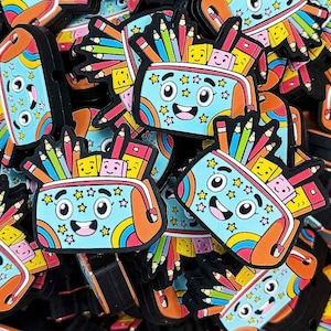 2 Pack School Focal Bead | Pencils Focal Bead | School Suppliers Bead | Teacher Focal Bead |  Focal Beads | Silicone Focal Beads | Cute Bead