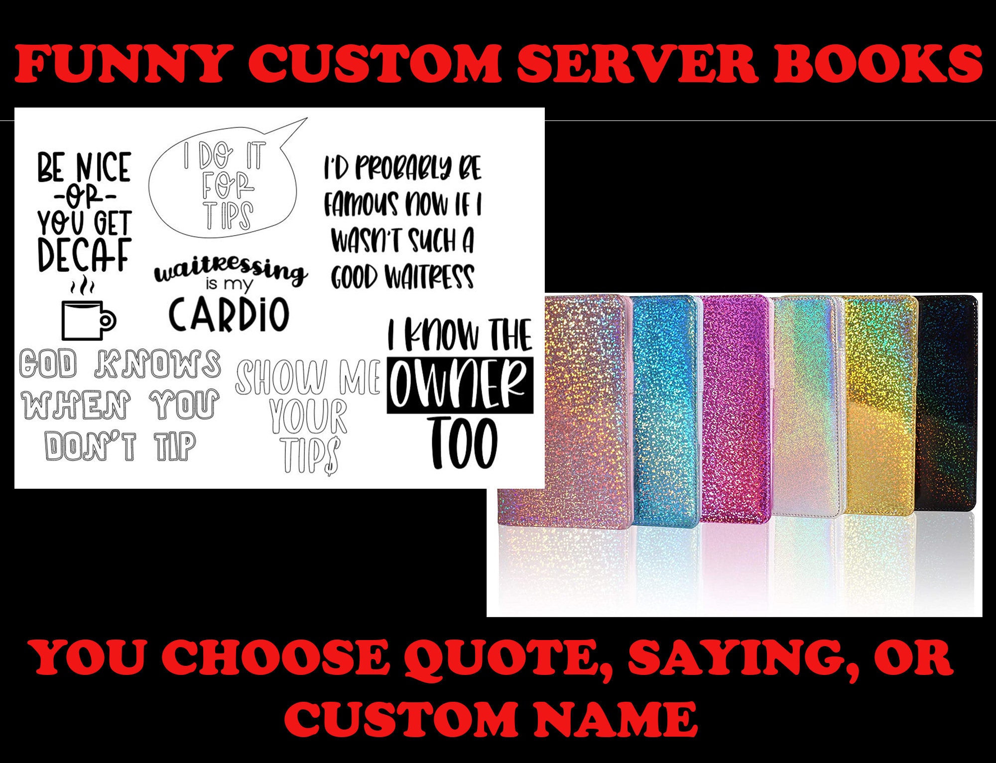 FUNNY Server Book Custom Server Book Waitress Book Custom - Etsy FUNNY Server Book Custom Server Book Waitress Book Custom - Etsy