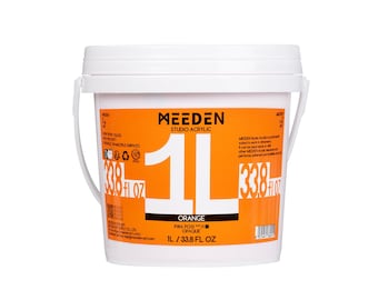 Meeden Orange Acrylic Paint: 1 L |33.8 Oz Heavy Body Gloss Non-Toxic - Art Paints For Canvas, Wood, Craft Painting