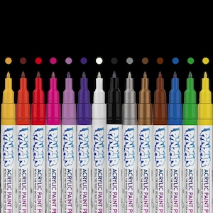 Pintar Acrylic Paint Markers Set - Extra Fine Tip Paint Pens - Acrylic Markers Paint Pens - Acrylic Paint Pens For Rock Painting, Wood, Glas