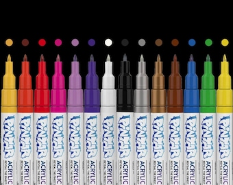 Pintar Acrylic Paint Markers Set - Extra Fine Tip Paint Pens - Acrylic Markers Paint Pens - Acrylic Paint Pens For Rock Painting, Wood, Glas