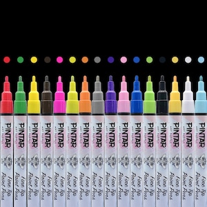 Pintar Acrylic Paint Markers Set - Fine Tip Paint Pens - Acrylic Markers Paint Pens - Acrylic Paint Pens For Rock Painting, Wood, Glass, Lea