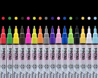 Pintar Acrylic Paint Markers Set - Fine Tip Paint Pens - Acrylic Markers Paint Pens - Acrylic Paint Pens For Rock Painting, Wood, Glass, Lea