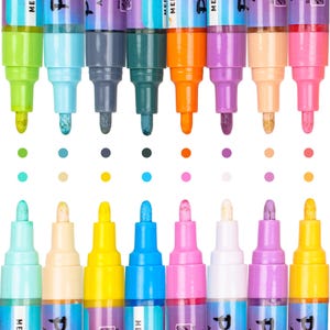 Set of pastel acrylic paint pens with soft color shades