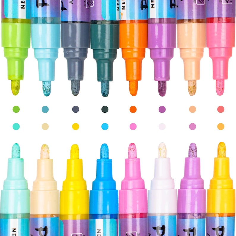 Set of pastel acrylic paint pens with soft color shades