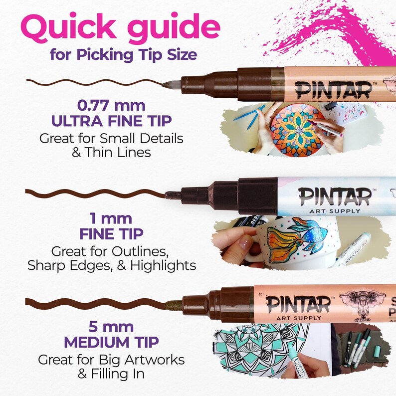 Fine tip markers creating detailed artwork on paper