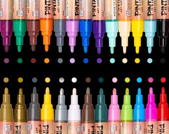Pintar Acrylic Paint Markers Medium Point - Medium Point Paint Markers - Acrylic Paint Markers Set - Acrylic Paint Pens For Rock Painting, W